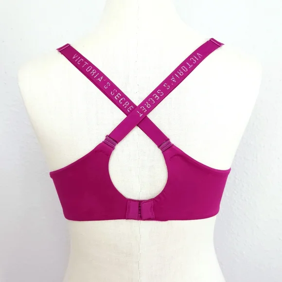 Victoria's Secret T-Shirt Lightly Lined Wireless Bra 34C Magenta Pink - Picture 4 of 7